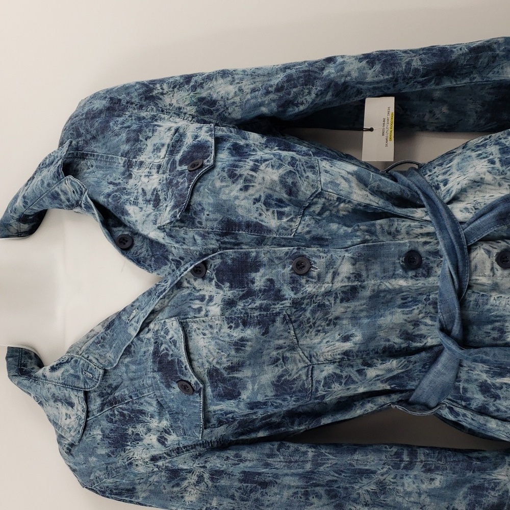 3/$30 Bella dahl seamed utility shirt dress in crystal indigo wash nwt - Picture 5 of 12